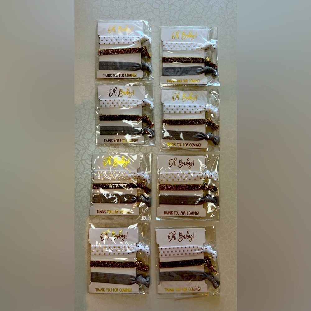 SET: “Oh Baby” | 8- pieces, 3 hair ties each. Baby shower gift.